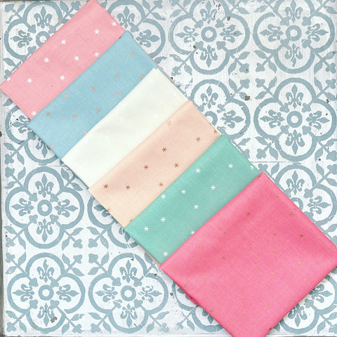 {New Arrival} Moda Ruby Star Society Sampler Curated Fat Quarter Bundle x 6 Spark Sorbet
