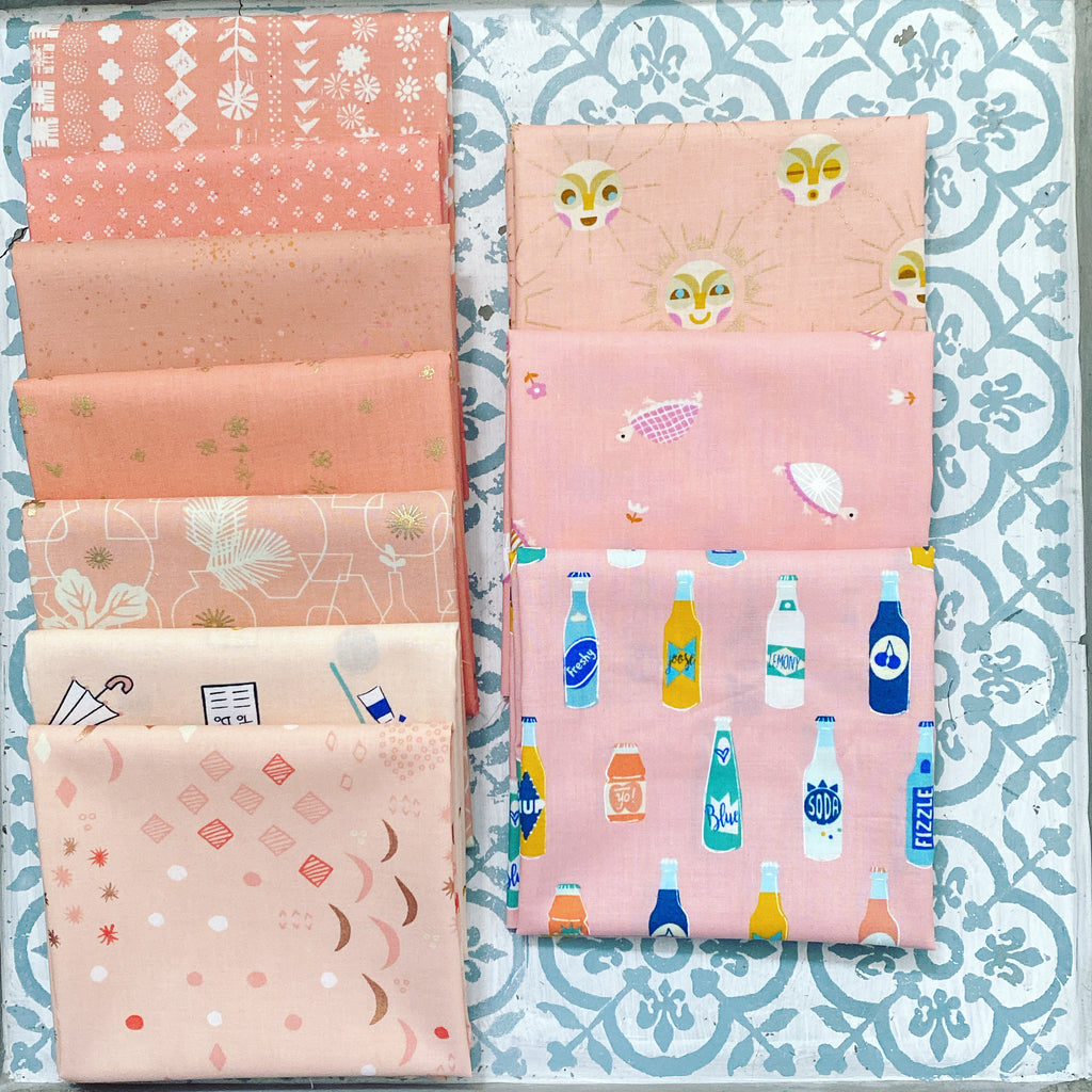 Moda Ruby Star Society Curated Fat Quarter Bundle x 10 Peach Blossom