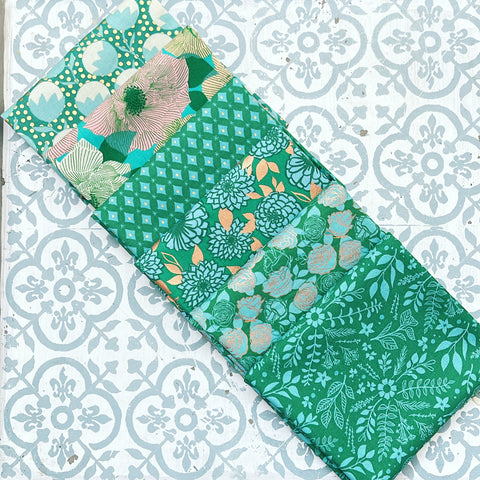 {New Arrival} Moda Ruby Star Society Sampler Curated Fat Quarter Bundle x 6 Emerald Floral