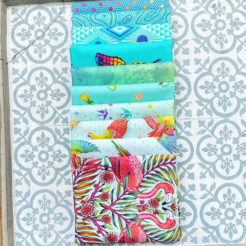 {New Arrival} Tula Pink Fat Quarter Bundle x 10 Daydreamer/True Colours Aqua Edition