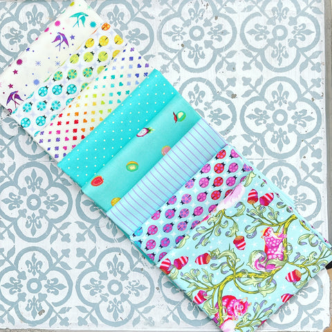 {New Arrival} Tula Pink Fat Quarter Bundle x 8 Mixed Rainbow Edition