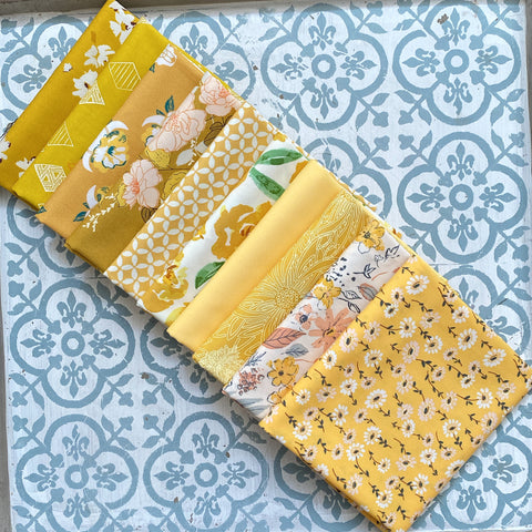 {New Arrival} Art Gallery Fabrics Curated Bundle Colour Series Fat Quarter Bundle x 10 Pieces Golden Sun