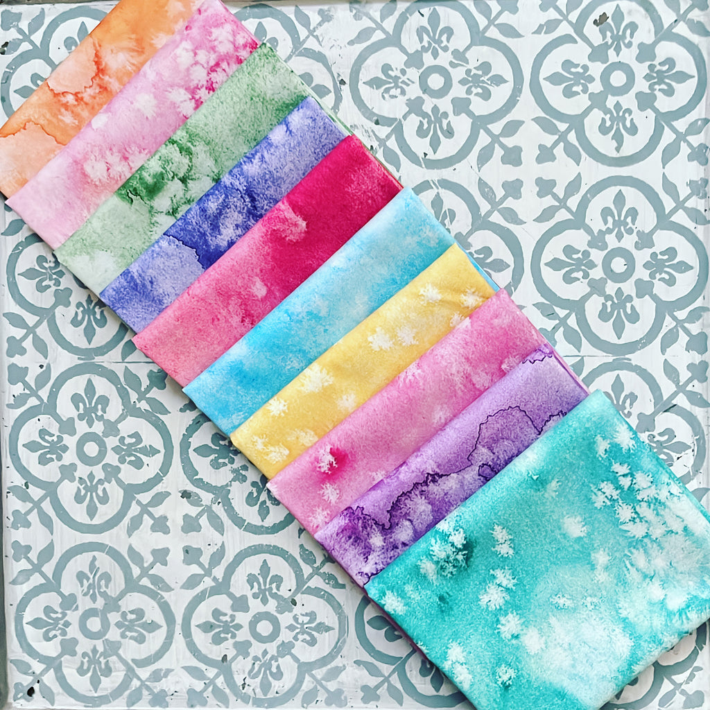 {New Arrival} Moda Create Joy Project by Laura Muir Flow Blenders Curated Fat Quarter Bundle x 10 Fat Quarters Rainbow Edition