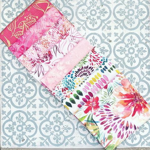 {New Arrival} Moda Create Joy Project Moody Bloom Fat Quarter Bundle x 8 Pieces Pink