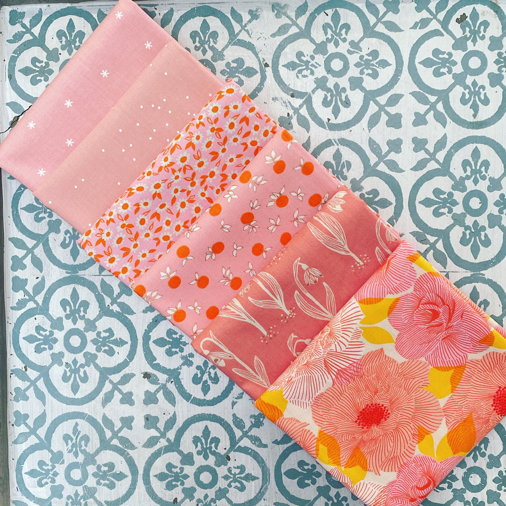 {New Arrival} Moda Ruby Star Society Sampler Curated Fat Quarter Bundle x 6 Peach Blossom Prints
