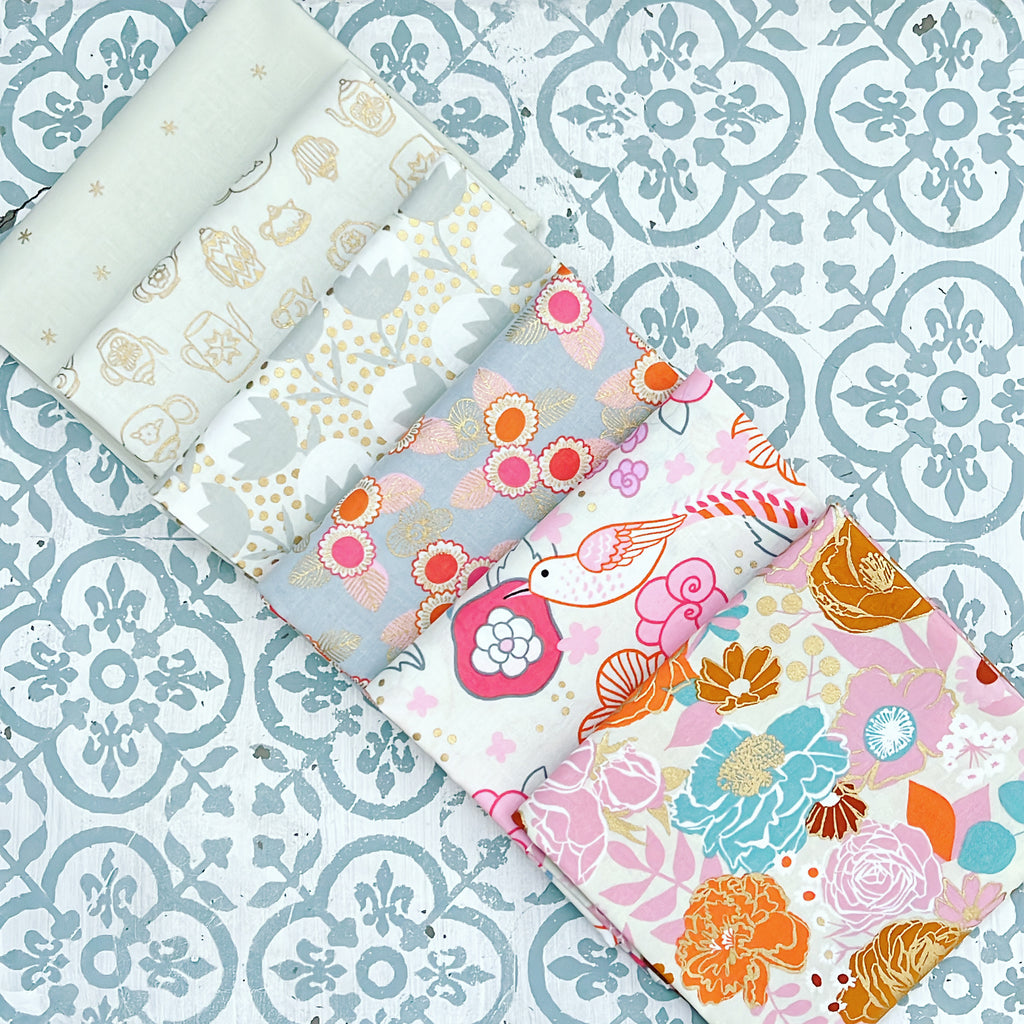 {New Arrival} Moda Ruby Star Society Sampler Curated Fat Quarter Bundle x 6 Grey/Cream