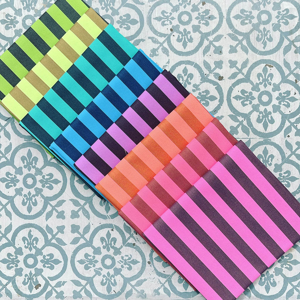 {New Arrival} Tula Pink True Colours Neon Fat Quarter 8pcs Stripe