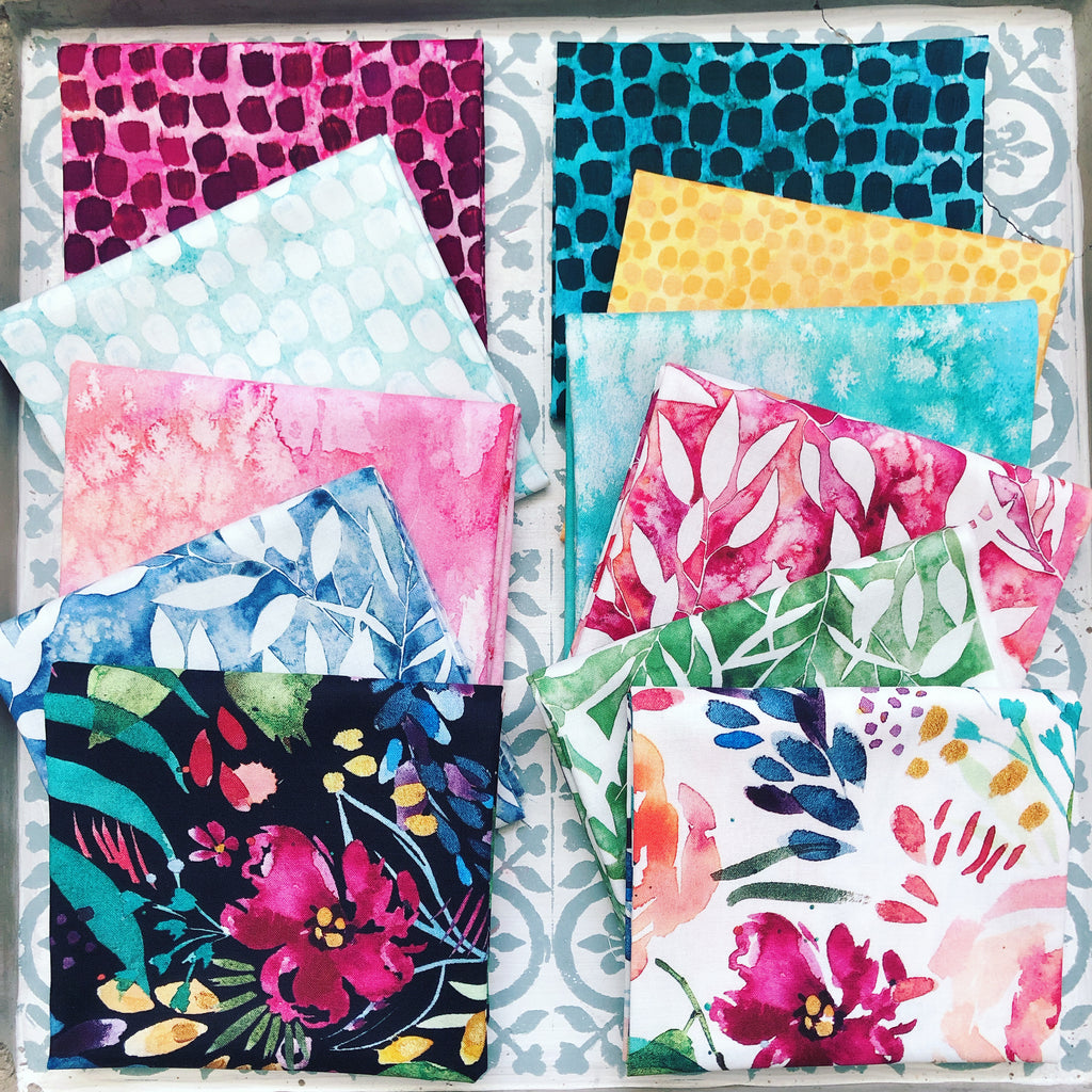 Moda Brightly Blooming Fat Quarter Bundle x 11 Pieces