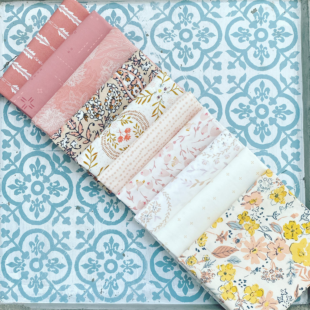 {New Arrival} Art Gallery Fabrics Curated Bundle Colour Series Fat Quarter Bundle x 10 Pieces Dusty Rose