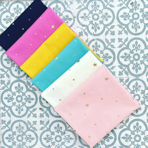 {New Arrival} Moda Ruby Star Society Sampler Curated Fat Quarter Bundle x 6 Birthday Starry Prints