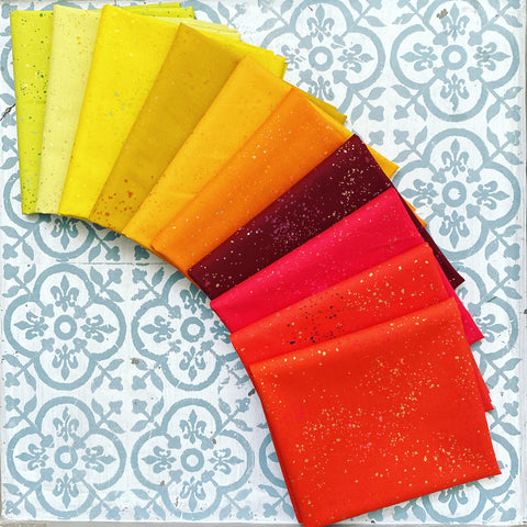 {New Arrival} Moda Ruby Star Society Speckled Fat Quarter Bundle x 10 Pieces Bright Fire