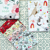 P & B Textiles Aussie Friends Fat Quarter Bundle x 5 FQ + 1 Panel