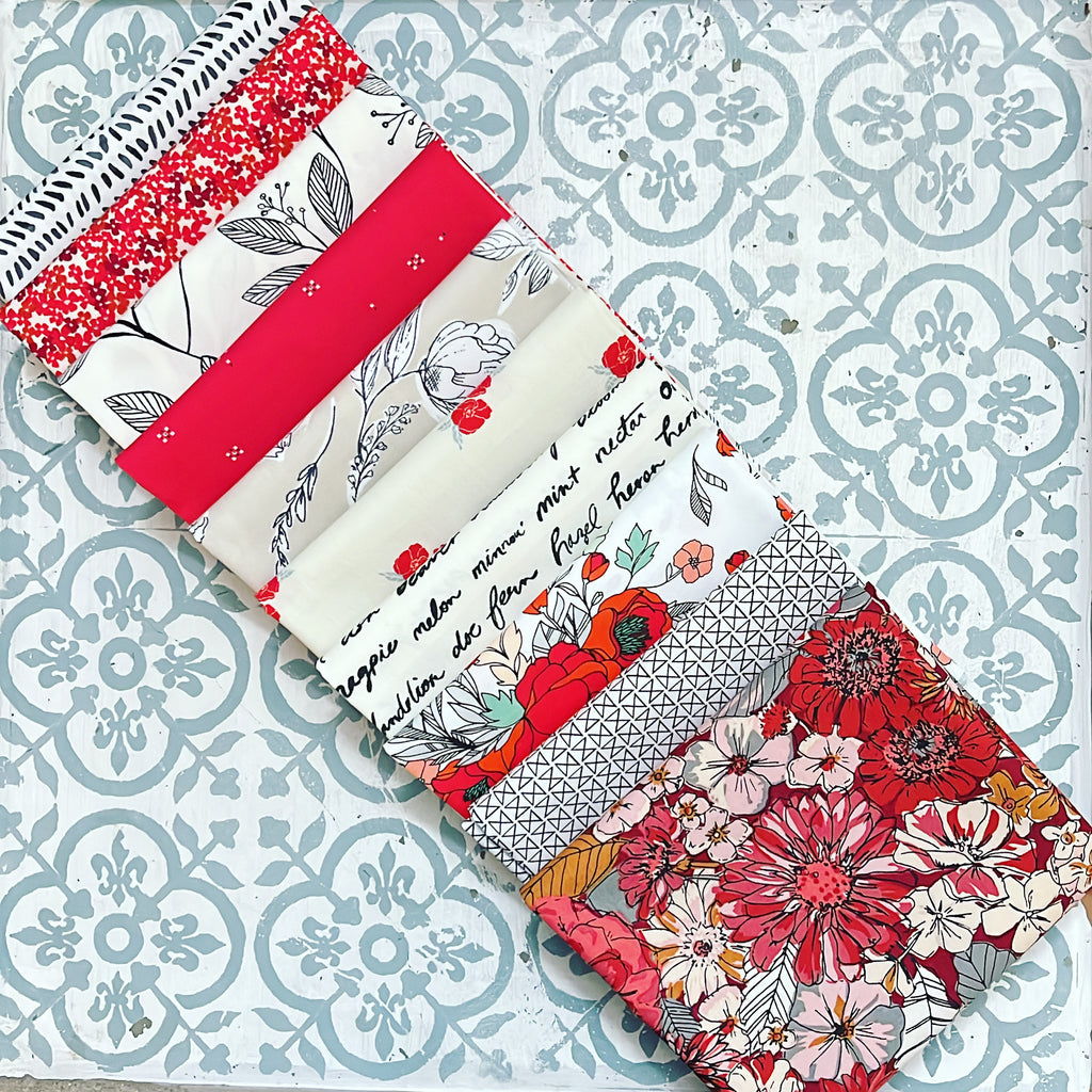 {New Arrival} Art Gallery Fabrics Curated Bundle Colour Series Fat Quarter Bundle x 10 Pieces Floral Romance