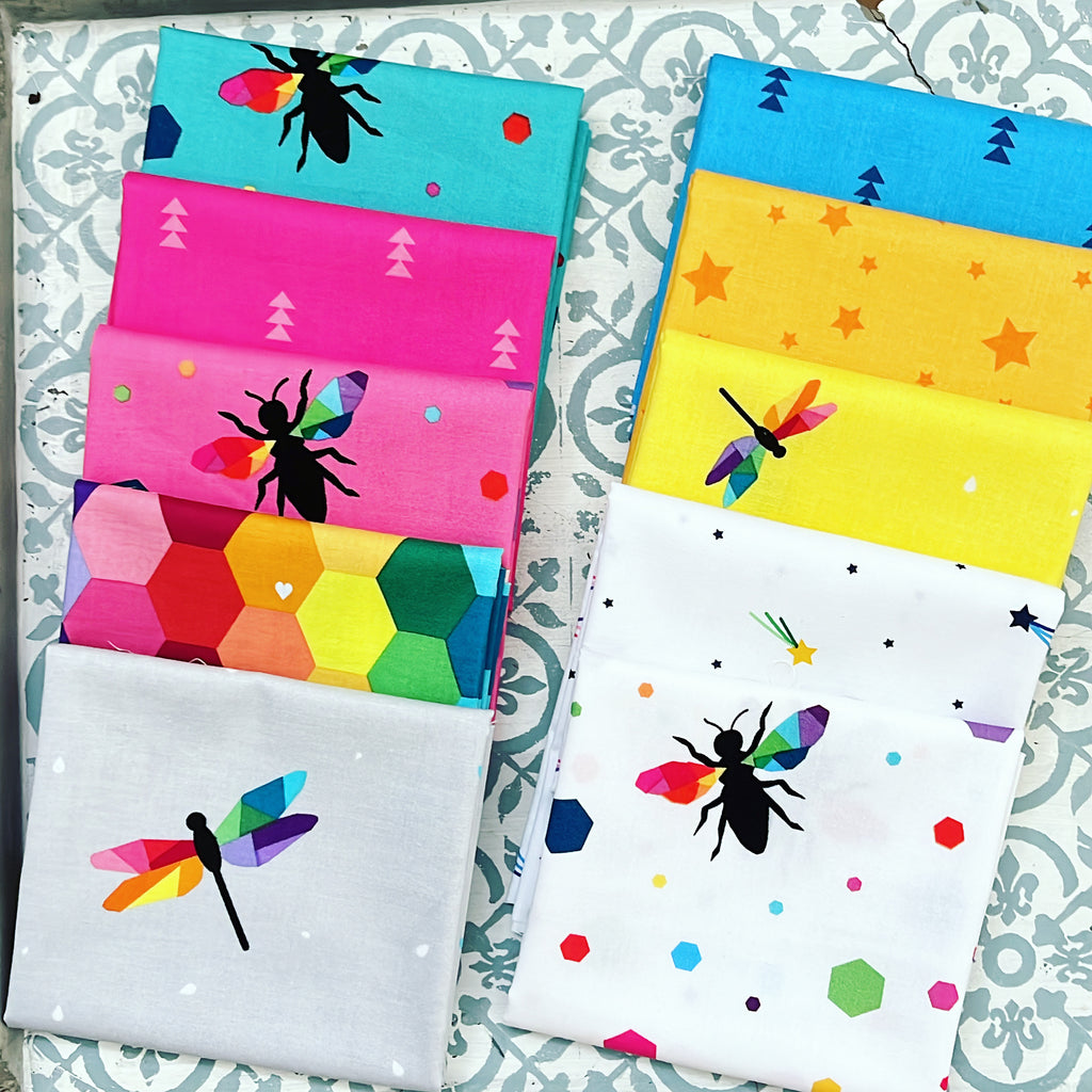 Riley Blake Kirsty Lea Mixed Rainbow Fat Quarter Bundle x 10 Fat Quarters