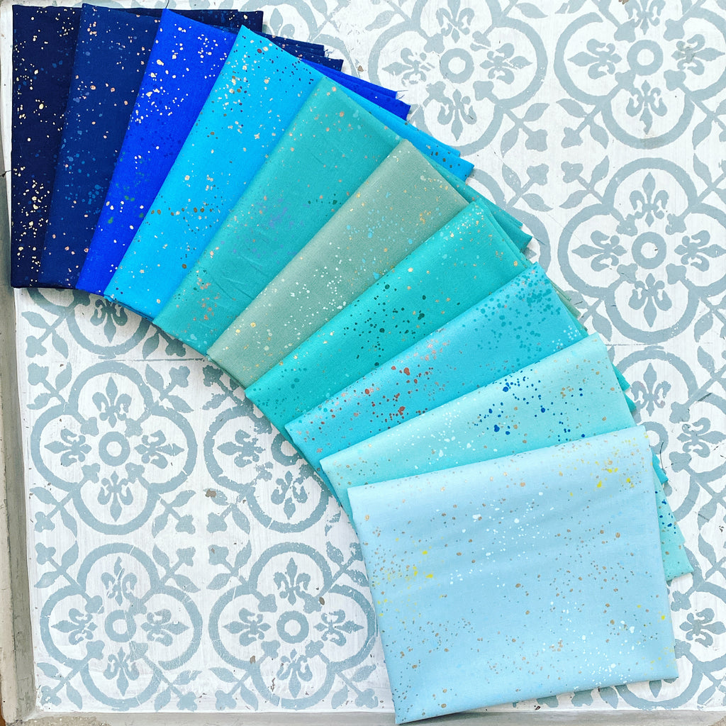 {New Arrival} Moda Ruby Star Society Speckled Fat Quarter Bundle x 10 Pieces Cool Blue
