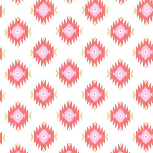 Michael Miller Glitz Garden Party Diamonds Coral Metallic
