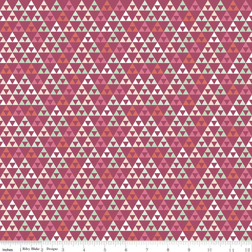 Riley Blake On Trend Triangles Rapsberry