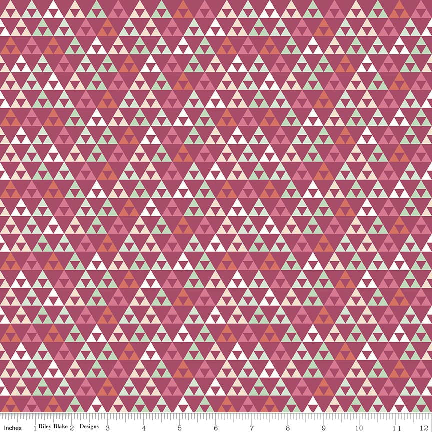 Riley Blake On Trend Triangles Rapsberry