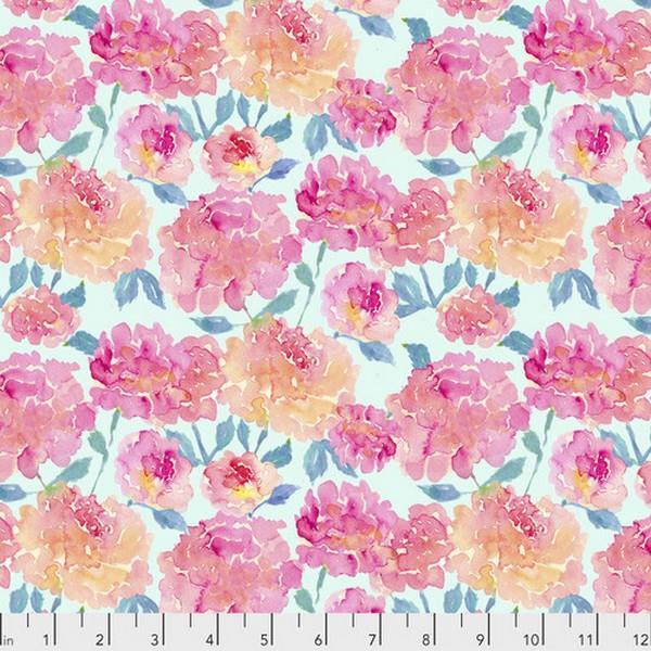 Corrine Haig Peony Pagoda Peonies in Mint Digitally Printed