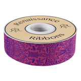 {New Arrival} Tula Pink Homemade Renaissance Ribbon Getting Snippy, Night Purple 1-1/2"