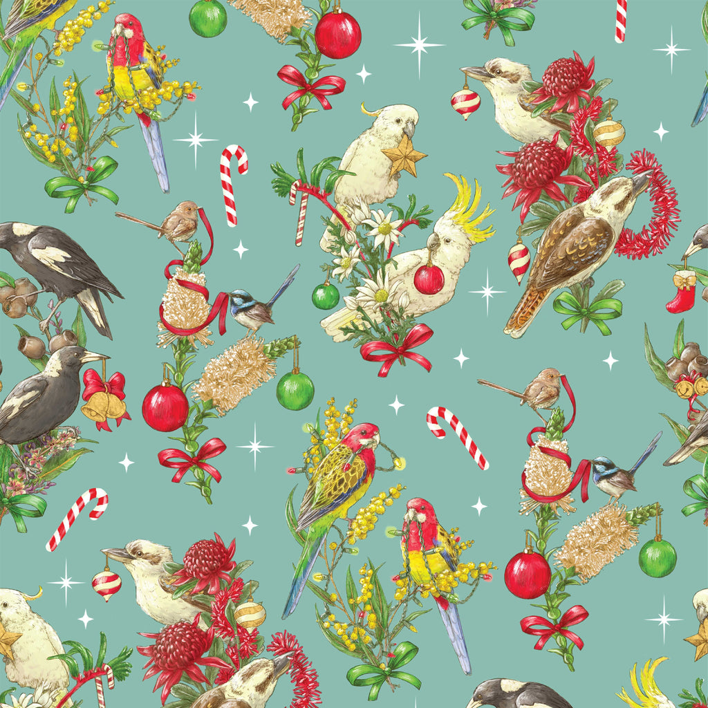 Devonstone Bush Birds Christmas Blue